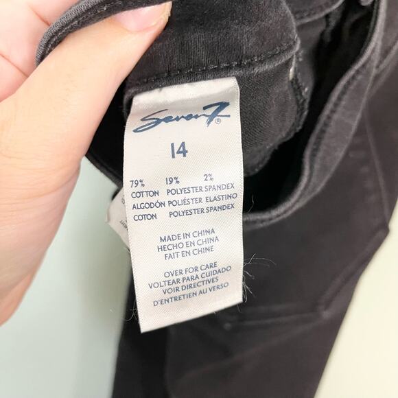 Seven7 Jeans Women 14 Black Denim Ankle Slim Fit Skinny Mid Rise Casual Stretch - Picture 8 of 9